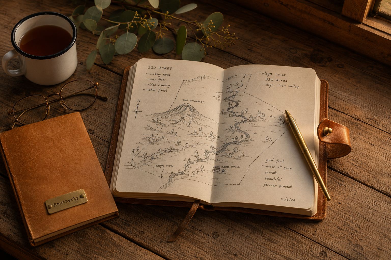 Leather field journal