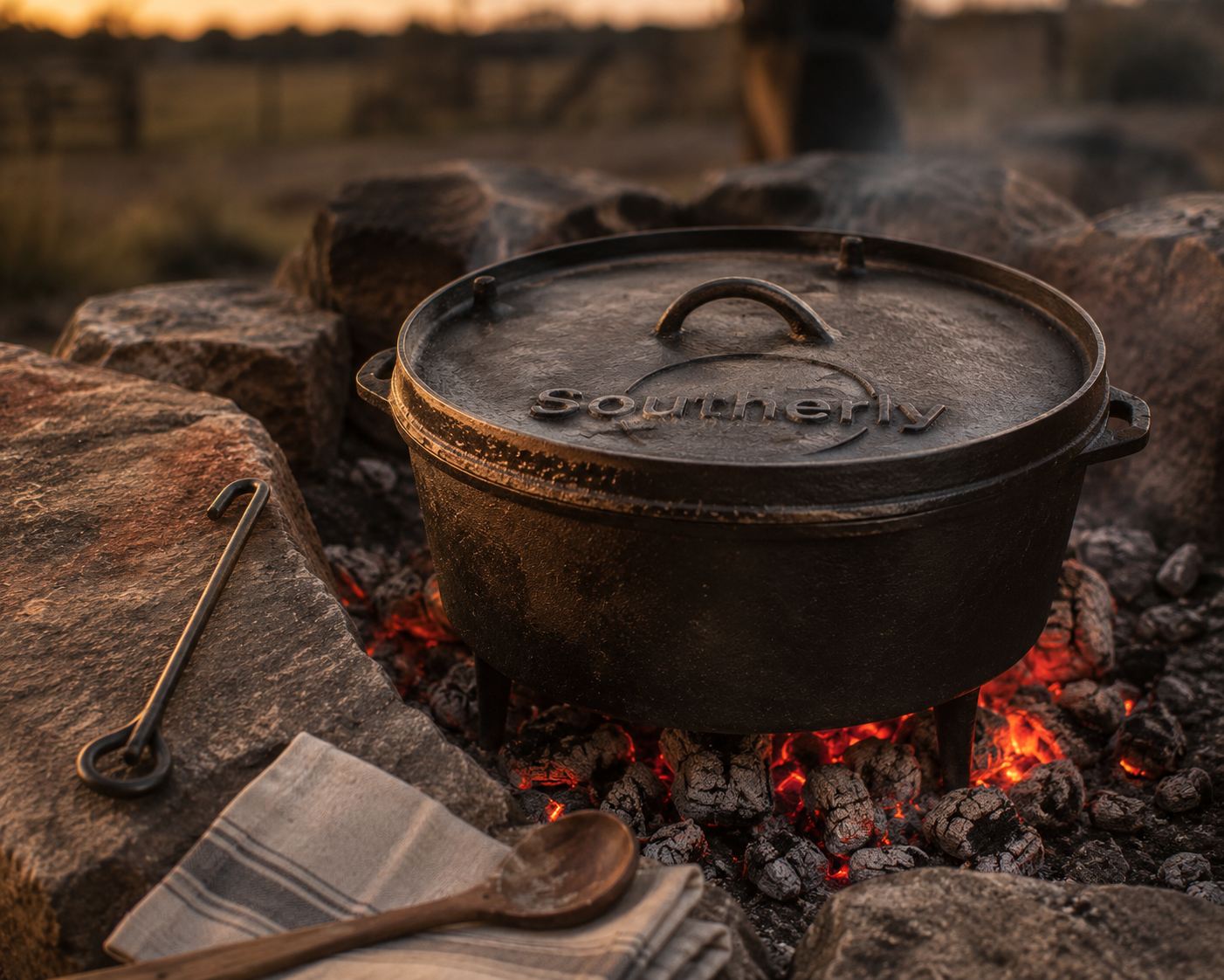 Camp oven outdoors